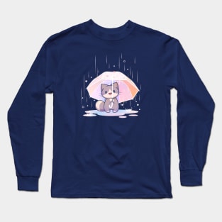 Rainy Day Cat Long Sleeve T-Shirt